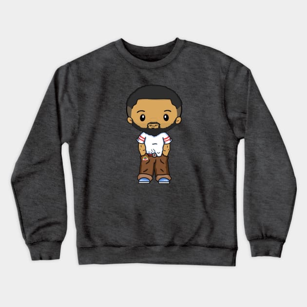 Cute LGBTQ Gay Bi-Racial Man With Beard Fun Rainbow Pocket Gay-Bee Crewneck Sweatshirt by egcreations